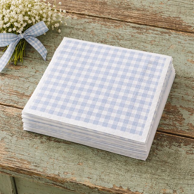 Blue Gingham Paper Napkins Serviette (Von Creator hochgeladen)