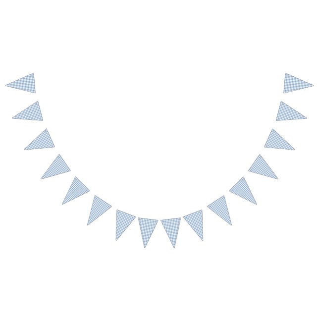 Blue Gingham Party Picnic Bunting Banner (Alle)