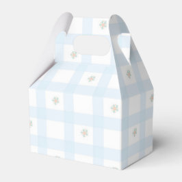 Blue Gingham Pattern Floral Cartoon Party Supplies Geschenkschachtel