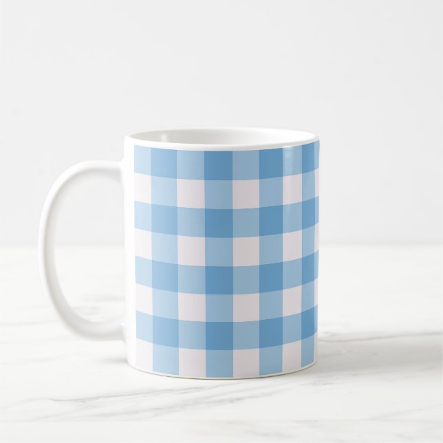 Blue Gingham Pattern Kaffeetasse (Links)