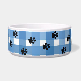 Blue Gingham Pet Bowl, Chic und Elegant Napf