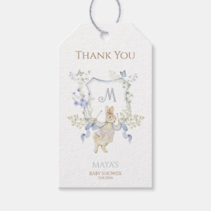 Blue Gingham Peter die Rabbit Baby Dusche MUTED BL Geschenkanhänger