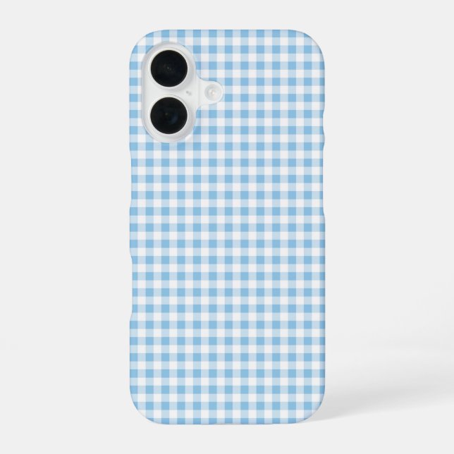 Blue Gingham Phone Case iPhone 16 Hülle (Rückseite)