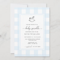 Blue Gingham Rocking Horse Baby Sprinkle