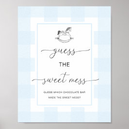 Blue Gingham Rocking Horse rät das süße Chaos Poster