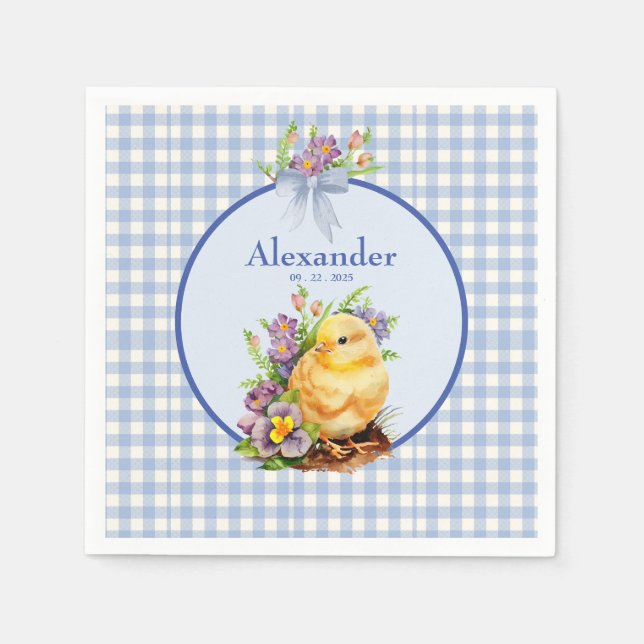 Blue Gingham Serviette (Vorderseite)