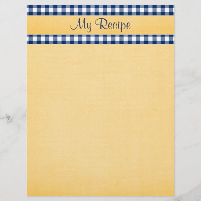 Blue Gingham Stationery (Vorderseite)