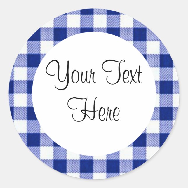 Blue Gingham Sticker (Vorderseite)