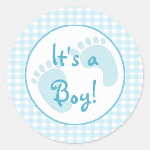 Blue Gingham Sticker