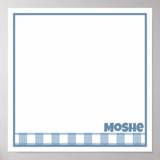 Blue Gingham Tischset Poster