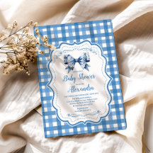 Blue Gingham und Bow