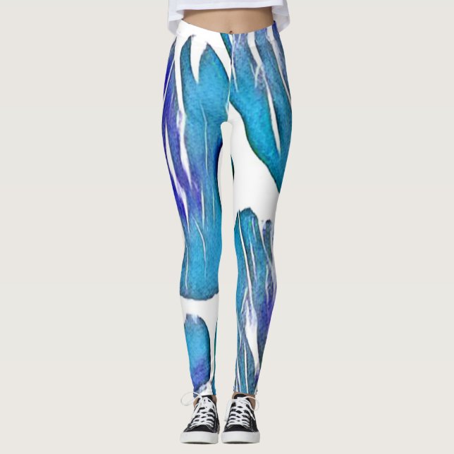 Blue Giraffe Animal Print Leggings (Vorderseite)