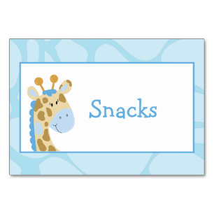 Blue Giraffe Custom Buffet Label Card Tischnummer