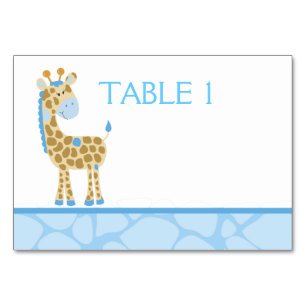 Blue Giraffe Custom Table Card Tischnummer