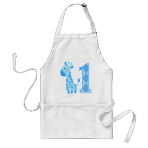 Blue Giraffe First Birthday Schürze