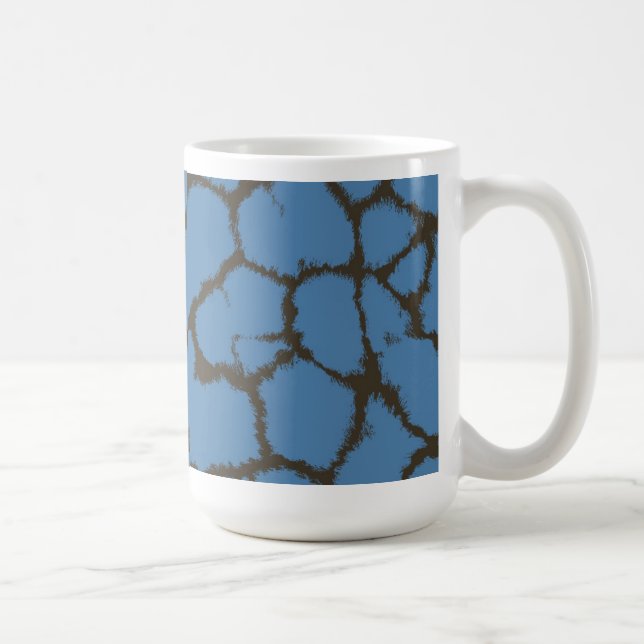 Blue Giraffe Fur Muster Kaffeetasse (Rechts)