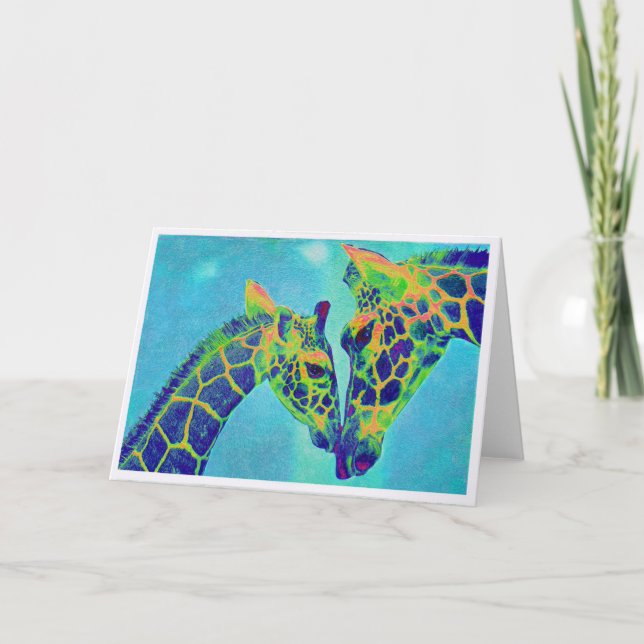 Blue Giraffe Karte (Vorderseite)