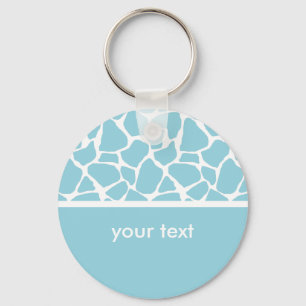 Blue Giraffe Print Customizable Key-Kette Schlüsselanhänger