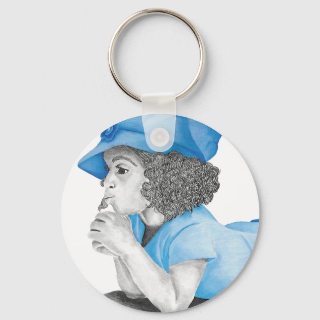 Blue Girl 1 Schlüsselanhänger (Vorderseite)
