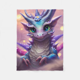 Blue Girl Dragon Fleecedecke