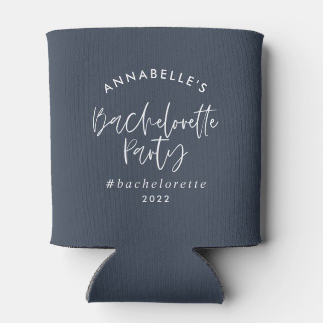 Blue Girl moderne Cocktail Drehbuch Bachelorette k Dosenkühler (Rückseite)
