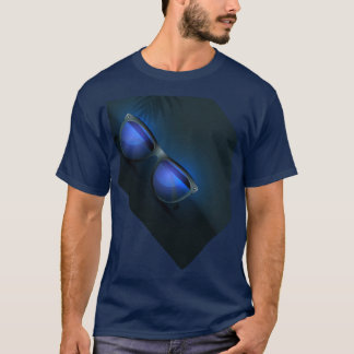 Blue Glasses Retro Design T - Shirt - Trendy & Uni