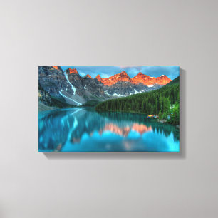 Blue Glaze Lake Mountain Canvas Print Leinwanddruck