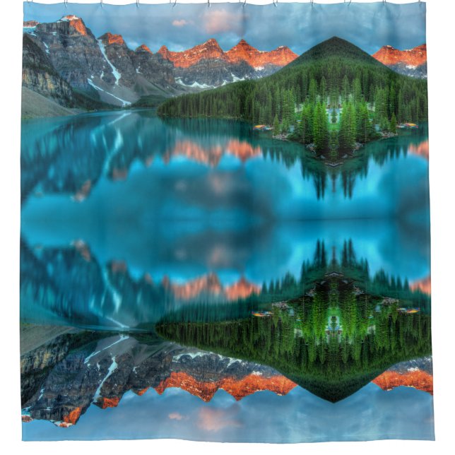 Blue Glaze Mountain Lake Duschvorhang (Vorderseite)