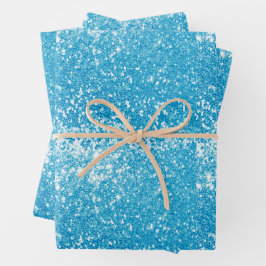 Blue Glitter Geschenkpapier Set