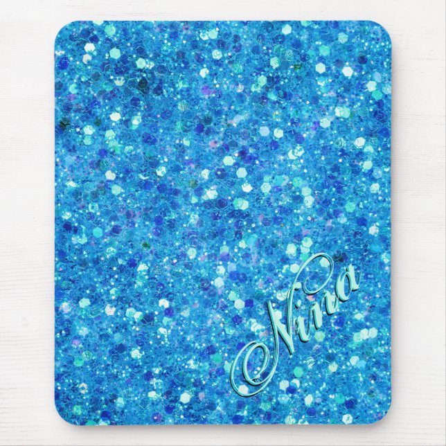 Blue Glitter Mousepad (Vorne)