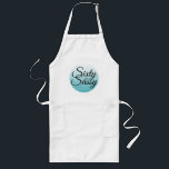 Blue Glitter Ombre 60 and Sassy 60th Birthday Lange Schürze<br><div class="desc">Celebrate turning 60 in style with this modern 60th birthday design on a turquoise blue glitter ombre background, this chic 60th birthday gift apron is perfect for creating a fabulous 60th birthday celebration. The words sixty and sassy are set using modern script. If you need any help or matching products,...</div>