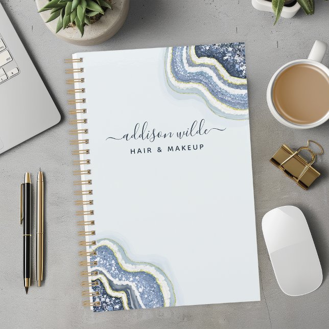 Blue Glitzer Agate Geode Luxe Business Planer (Von Creator hochgeladen)