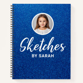 Blue Glitzer Artist Sketchbook Notebook Notepad Notizbuch
