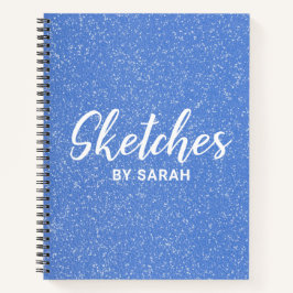 Blue Glitzer Artist Sketchbook Notebook Notepad Notizbuch