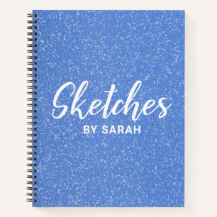Blue Glitzer Artist Sketchbook Notebook Notepad Notizbuch