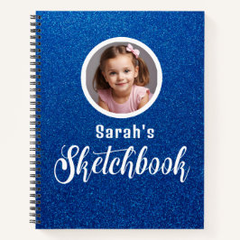 Blue Glitzer Artist Sketchbook Notebook Notepad Notizbuch