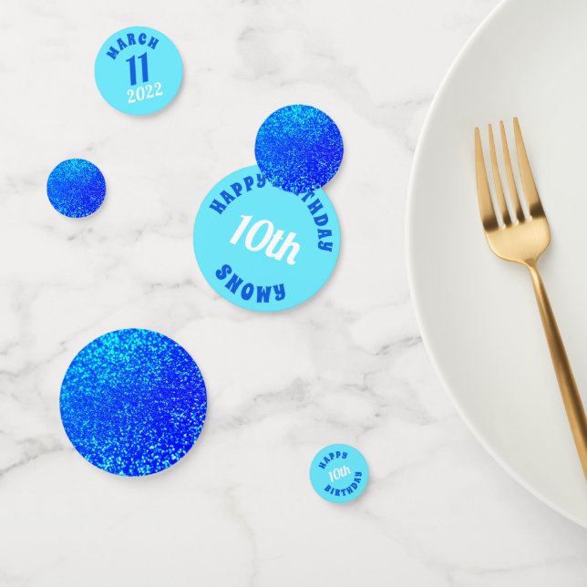 Blue Glitzer Birthday Confetti Konfetti (Gruppe)