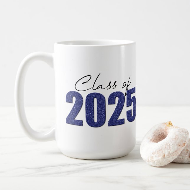 Blue Glitzer Class 2025 Kaffeetasse (Mit Donut)