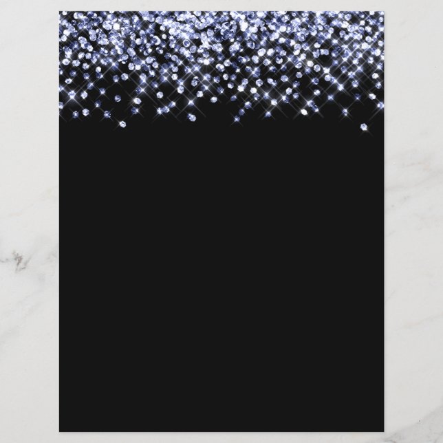 Blue Glitzer Confetti Scrapbook Paper (Vorderseite)