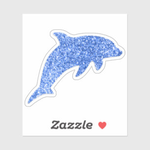 Blue Glitzer Dolphin Aufkleber
