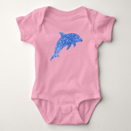 Blue Glitzer Dolphin Baby Strampler