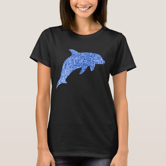 Blue Glitzer Dolphin T-Shirt (Vorderseite)