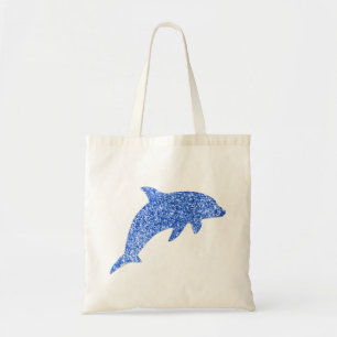 Blue Glitzer Dolphin Tragetasche