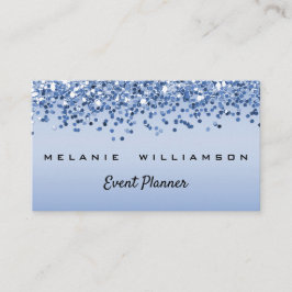 Blue Glitzer Event Planner Visitenkarte
