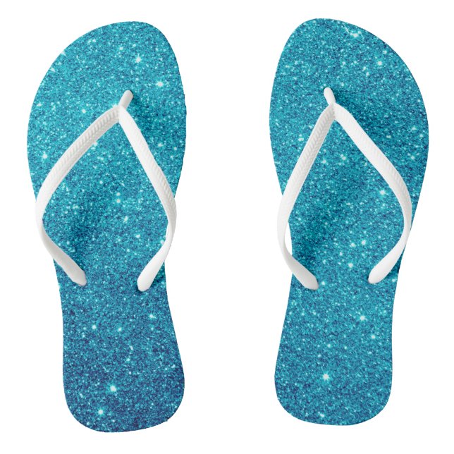 Blue Glitzer Flip Flops (Fußbett)
