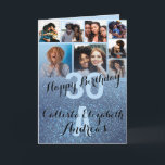 Blue Glitzer Foto Collage Happy Geburtstag Karte<br><div class="desc">Diese coole und niedliche Geburtstagskarte ist perfekt für Freunde oder Familienmitglieder. Es verfügt über acht individuell anpassbare Fotografien mit einem Monogramm-Namen und das Zitat "Happy Birthday", auf einem pastellblauen "30" (das auf jedes Alter geändert werden kann) auf einem Imitat gedruckt funkelnd marineblauben ombre Hintergrund. Es ist modern, mädchenhaft, glamourös, schick,...</div>