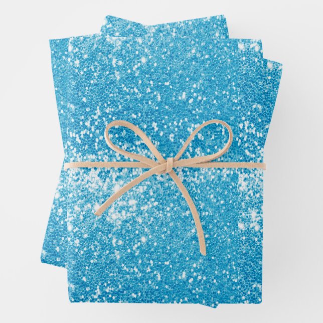 Blue Glitzer Geschenkpapier Set (Beispiel)