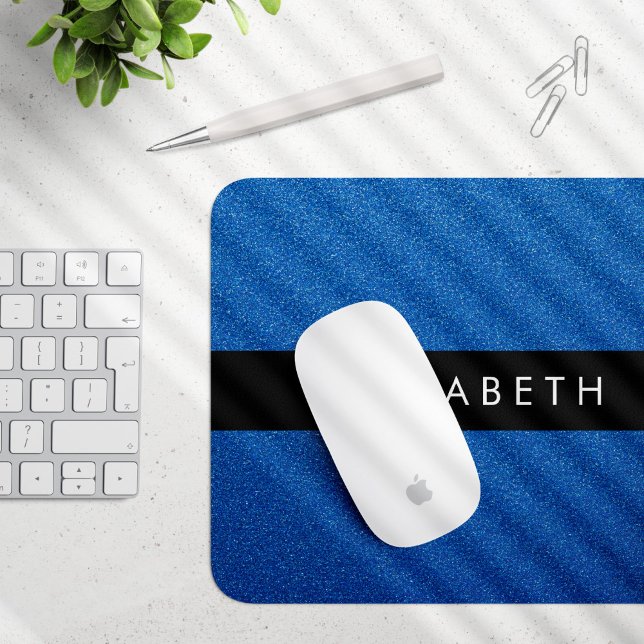 Blue Glitzer, Glitzer Hintergrund, Ihr Name Mousepad (Von Creator hochgeladen)