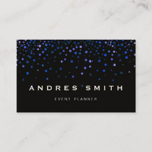 Blue Glitzer Imitate Foil Confetti Black Visitenkarte