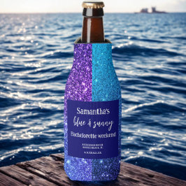 Blue Glitzer Junggeselinnen-Abschied Flaschenkühler